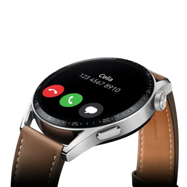 Huawei Watch GT 3 (46mm) - Classic Edition (Steel / Brown Leather Strap)