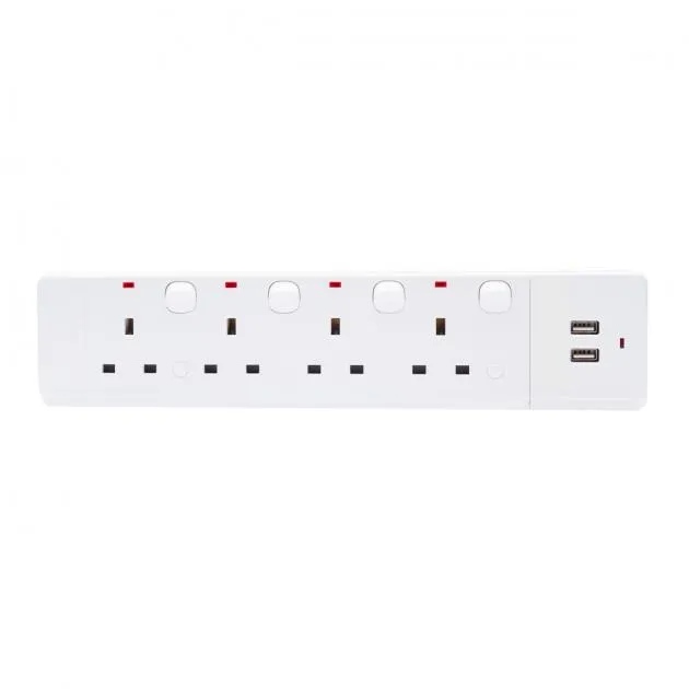 Kevilton 4 Way USB Trailing Socket 3M (KV-4WUTS3M)