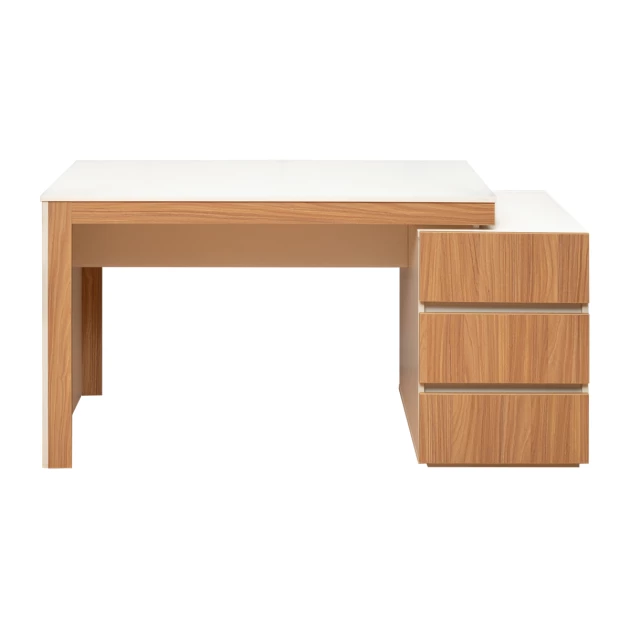 Clara Study Table - Sahara Walnut & White (LF-CLARA-STU-SWW-S)