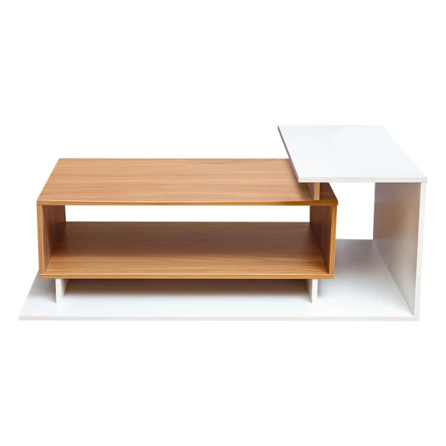 Liya Center Table - White And Saharawalnut (LF-LIYA-CT-SWW-S)