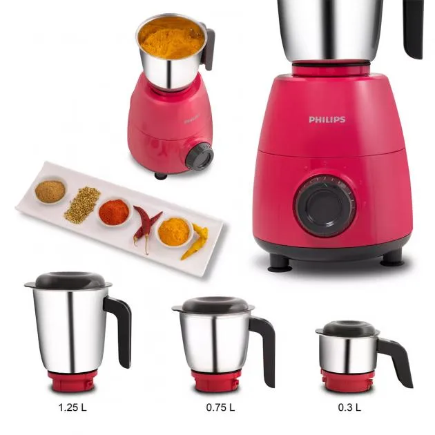 Philips HL7505-02 Mixer Grinder - Red, 500W