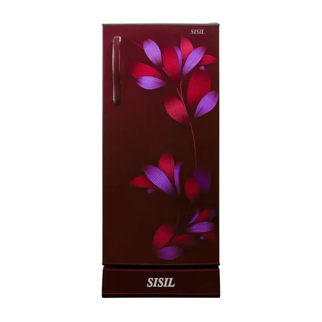 Sisil ECO Refrigerator - Single Door, 185L (Floral Red)