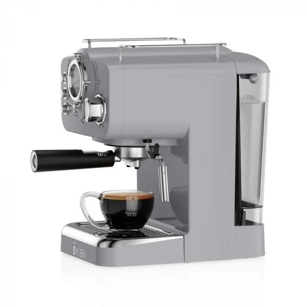 Swan Retro Pump Espresso Coffee Machine SK22110G - 1100W, (Grey)