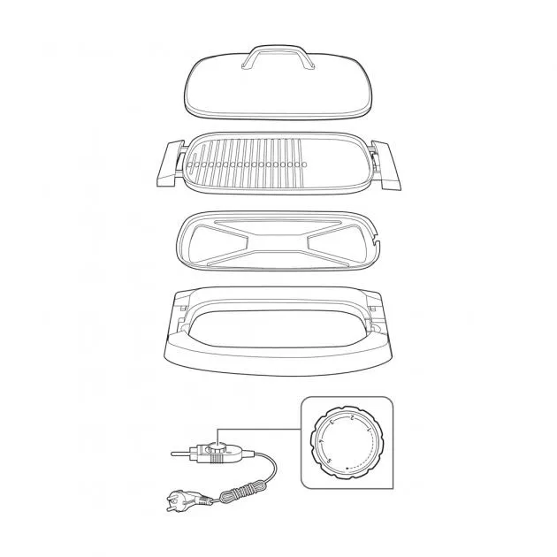 Tefal Plancha Electric Grill With Lid - 2000W