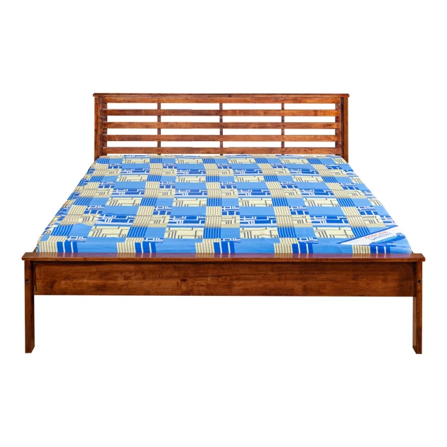 Swiss Queen Size Bed - Light Brown (WF-SWISS-75X60-S)