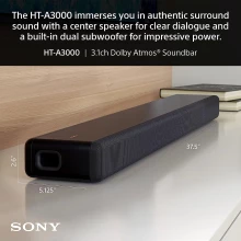 Sony HT-A3000 Soundbar With RS3S Speakers And SW3 Subwoofer Thumbnail 10