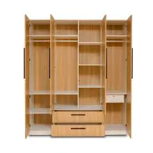 Crest Wardrobe - Sahara Walnut & White (LF-CRES-4WD-SWW-S) Thumbnail 2