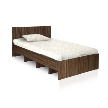 Single Bed 75" x 36" - Dark Walnut Colour (LF-ECOM-BED-75X36-DWN-S) Thumbnail 2