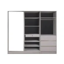 Halden 3 Door Wardrobe - Black & Grey (LF-HALDEN-3WD-BL-S) Thumbnail 2