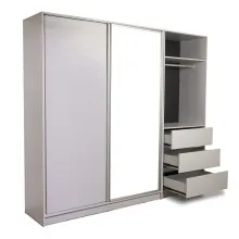 Halden 3 Door Wardrobe - Black & Grey (LF-HALDEN-3WD-BL-S) Thumbnail 4