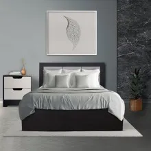 Halden Double Bed - LF-HALDEN-BDQ-BL-S (Black & Grey)