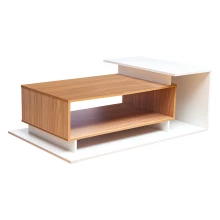 Liya Center Table - White And Saharawalnut (LF-LIYA-CT-SWW-S) Thumbnail 2