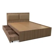 Louvre Double Bed With Drawer Units - LF-LOUVRE-BDQ-SHW-S  (Sahara Walnut) Thumbnail 3