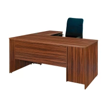 Office L Shape Office Table Drawer & Cupboard - Walnut Color (LF-OFI-LTAB-001-WN-S) Thumbnail 2