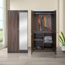Rover Wardrobe - 2 Door With Mirror - Walnut (LF-ROVER-2DMW-WN-S) Thumbnail 2