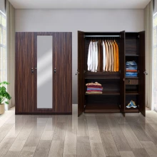 Rover Wardrobe - 3 Door With Mirror - Walnut (LF-ROVER-3DMW-WN-S) Thumbnail 2
