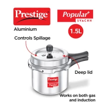 Prestige Popular Plus 1.5L Aluminium Pressure Cooker - Svachh (PCP15-SV) Thumbnail 2