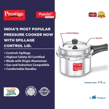 Prestige Popular Plus 1.5L Aluminium Pressure Cooker - Svachh (PCP15-SV) Thumbnail 3