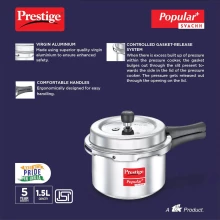 Prestige Popular Plus 1.5L Aluminium Pressure Cooker - Svachh (PCP15-SV) Thumbnail 4