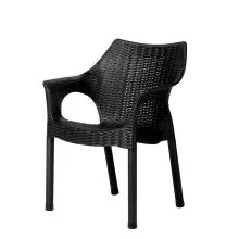 PHOENIX Plastic Rattan Chair - PF-CAMB-BL-S (Black) Thumbnail 2