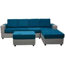 Awana Sectional sofa  - Grey Base And Blue Cushions Thumbnail 3