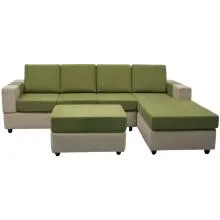 Awana Sectional sofa  - Beige Base And Green Cushions Thumbnail 2