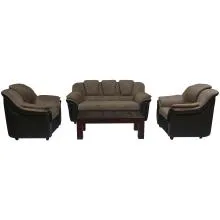 Dune Sofa - Brown PVC And Light Brown Micro Fabric (WF-DUNE-01-S) Thumbnail 2