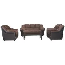 Dune Sofa - Brown PVC And Dark Brown Micro Fabric (WF-DUNE-03-S) Thumbnail 2