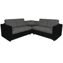 Legend Sectional Sofa - Black Base And Dark Grey Cushions Thumbnail 2