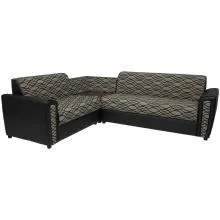Levon Sectional Sofa - Brown PVC And Brown Colour Flocking Fabric Thumbnail 2