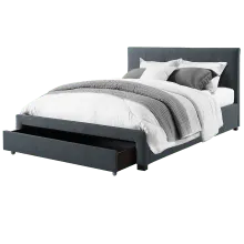 Alana Fabric Upholstery Double Bed Charcoal Grey