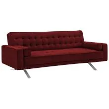 Avenue Three Seater Fabric Sofa Bed Maroon