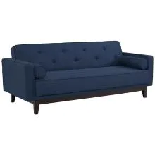 Emily Three Seater Fabric Sofa Bed Blue