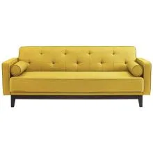 Emily Three Seater Fabric Sofa Bed Yellow