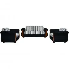 Casper Sofa - Black And Striped From Black And Grey Colour Fabrics