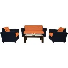 Hamilton Sofa - Orange And Black Colour Fabric