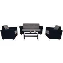 Hamilton Sofa - Black And Grey Colour Fabrics