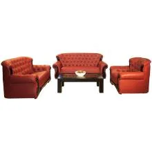 Kingston Sofa - Maroon Colour PVC Thumbnail 2