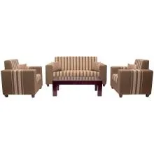 Monaco Sofa - Dark Brown And Light Brown Striped Fabric