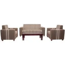 Monaco Sofa - Light Brown And Beige Striped Fabric