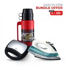 Singer Steam Iron (SIS253CU) + Thermos Flask (TH-32-100) + Sisil Sandwich Maker (SL-SST082)