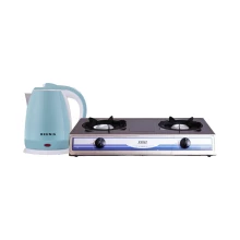 Bundle Offer Sisil Gas Cooker SL-S203 + Regnis Electric Kettle 1.8L REK-LJ18E