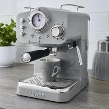 Swan Retro Pump Espresso Coffee Machine SK22110G - 1100W, (Grey)