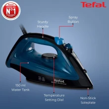 Tefal Steam Essential Steam Iron 1200W - (TF-SI-ESS-242) Thumbnail 6