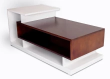 Luna Center Table - White & Brown (WF-LUNA-CT-WHT-S) Thumbnail 2