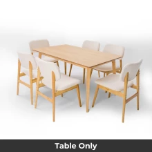 Derren Dining Table - 6 Seater - Table Only (Natural Oak) - WFI-DERREN-TBL-S Thumbnail 3