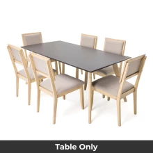 Pistonia Dining Table - 6 Seater - Table Only (Buttermilk/New Wedge 2) - WFI-PISTONIA-TBL-S Thumbnail 3