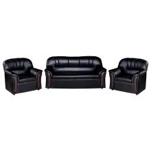 Nobel Sofa - Black PVC (WFL-NOBEL-NEW-BL-S) Thumbnail 2