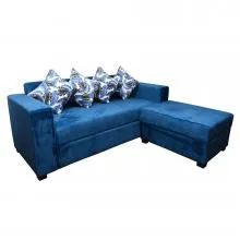 Rio L Sofa With Ottoman - RIO-02 (Blue) Thumbnail 2