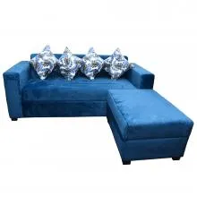 Rio L Sofa With Ottoman - RIO-02 (Blue) Thumbnail 3